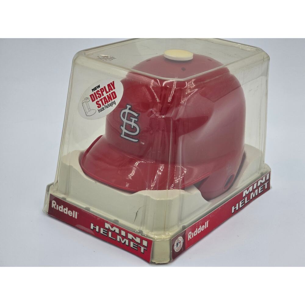 St Louis Cardinals Mini Batting Helmet Riddell NIB Display Stand